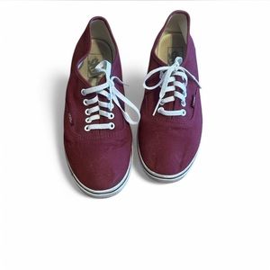 Burgundy Low Top Vans -  Women’s size 9
